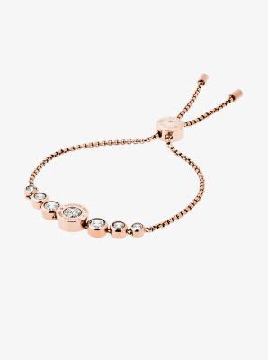 michael kors cubic zirconia rose gold-tone slider bracelet aa9542|Precious Metal.